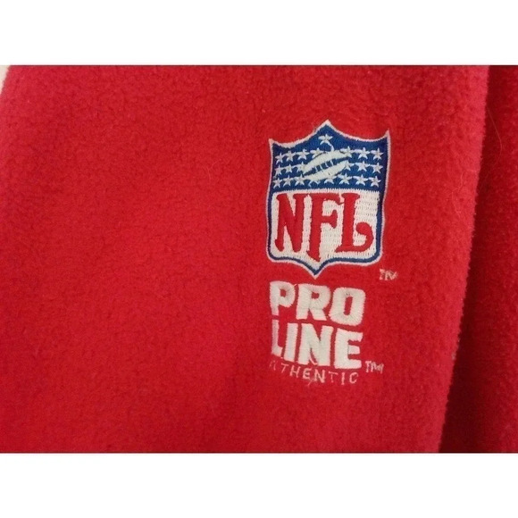 Vintage Kansas City Chiefs 1/4 Zip Fleece Jacket Pro Line Logo Athletic XL - Picture 4 of 11